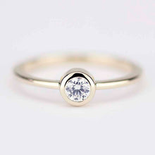 Load image into Gallery viewer, Solitaire engagement ring round simple | Bezel setting diamond engagement ring - NOOI JEWELRY