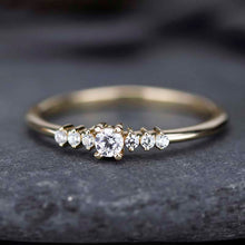 Load image into Gallery viewer, Round diamond engagement ring side stones | Diamond rings modern simple - NOOI JEWELRY