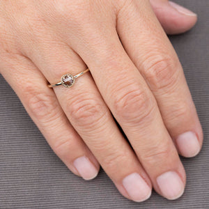 Rustic brown diamond engagement ring simple - NOOI JEWELRY