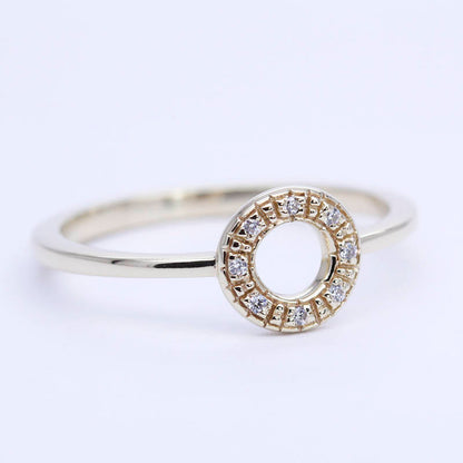 Open circle diamond ring - NOOI JEWELRY