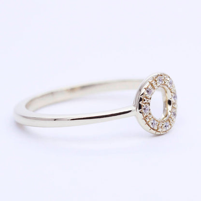 Open circle diamond ring - NOOI JEWELRY