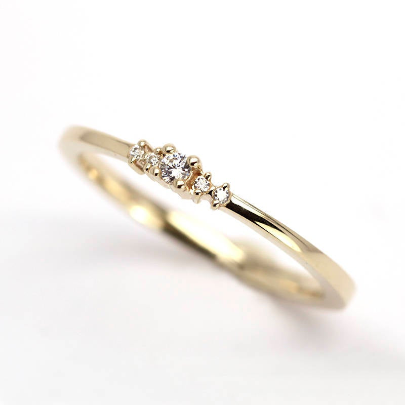 Diamond ring engagement simple classy | Small diamond cluster engagement ring - NOOI JEWELRY