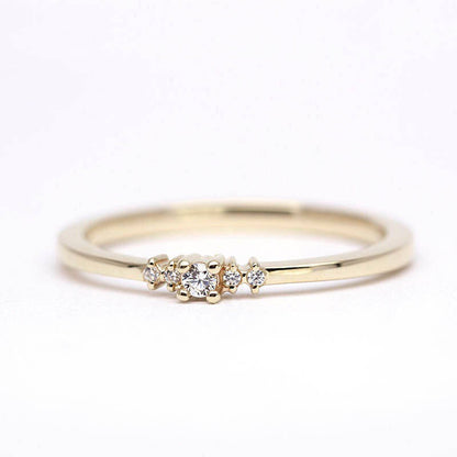 Diamond ring engagement simple classy | Small diamond cluster engagement ring - NOOI JEWELRY