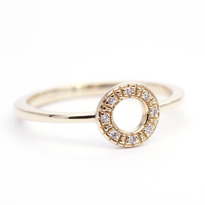 Open circle diamond ring - NOOI JEWELRY