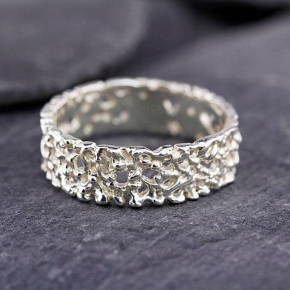 wedding band, sterling silver wedding band, gay wedding ring,his and hers, wedding ring, sterling silver band, silver band, organic band - NOOI JEWELRY
