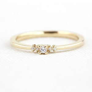 Diamond ring engagement simple classy | Small diamond cluster engagement ring - NOOI JEWELRY
