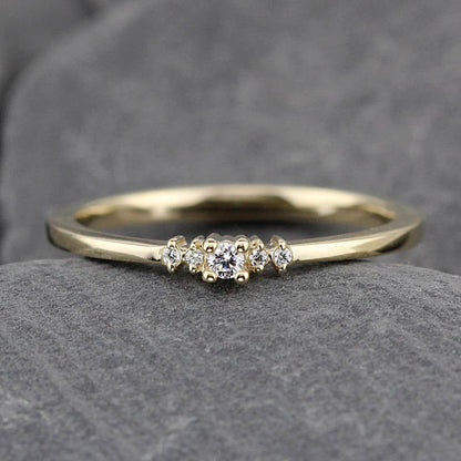 Diamond ring engagement simple classy | Small diamond cluster engagement ring - NOOI JEWELRY