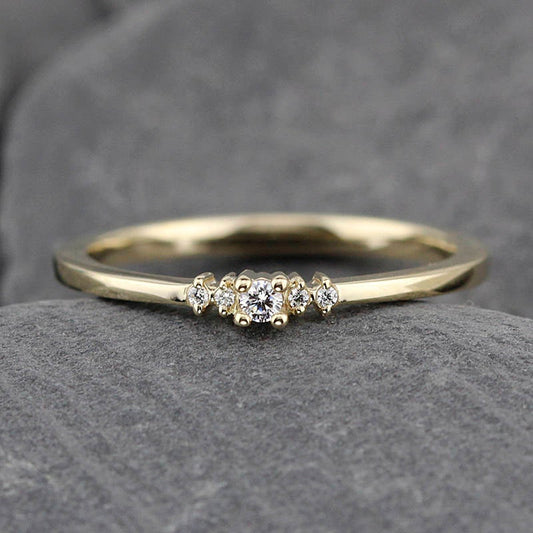 Diamond ring engagement simple classy | Small diamond cluster engagement ring - NOOI JEWELRY