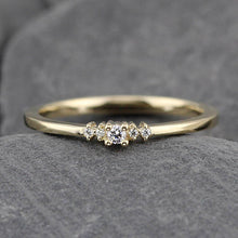Load image into Gallery viewer, Diamond ring engagement simple classy | Small diamond cluster engagement ring - NOOI JEWELRY