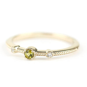 Green tourmaline and diamond engagement ring - NOOI JEWELRY