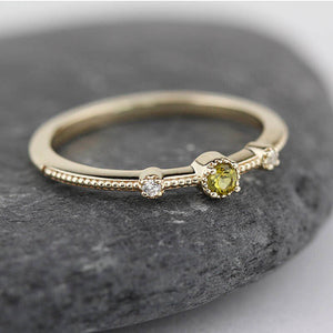 Green tourmaline and diamond engagement ring - NOOI JEWELRY