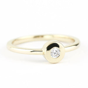 round diamond engagement rings bezel - NOOI JEWELRY
