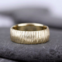 Load image into Gallery viewer, Wedding Band, wedding band hammered gold, Wedding Band Ring, Mens Wedding ring, Wedding Band, rustic wedding band, Organic Wedding Ring - NOOI JEWELRY