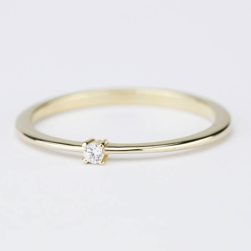 Diamond Engagement Ring, wedding band curved, Solitaire Diamond Ring, Wedding Ring Set, Diamond Ring, White Diamond Wedding Ring - NOOI JEWELRY