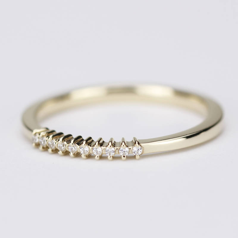 eternity ring, eternity ring diamonds, white diamond ring, half eternity white diamonds, white diamond eternity, wedding band diamonds - NOOI JEWELRY