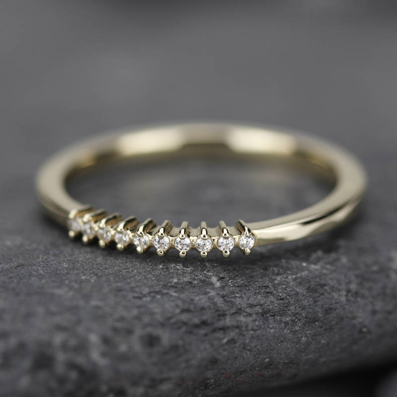 eternity ring, eternity ring diamonds, white diamond ring, half eternity white diamonds, white diamond eternity, wedding band diamonds - NOOI JEWELRY