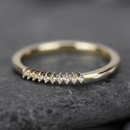 eternity ring, eternity ring diamonds, white diamond ring, half eternity white diamonds, white diamond eternity, wedding band diamonds - NOOI JEWELRY