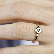 Load image into Gallery viewer, black diamond ring, minimalist engagement ring, engagement ring, dainty engagement ring, diamond ring, delicate ring, simple ring - NOOI JEWELRY