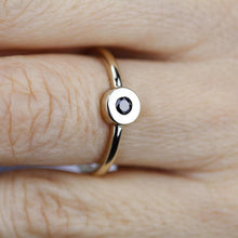 Load image into Gallery viewer, black diamond ring, minimalist engagement ring, engagement ring, dainty engagement ring, diamond ring, delicate ring, simple ring - NOOI JEWELRY