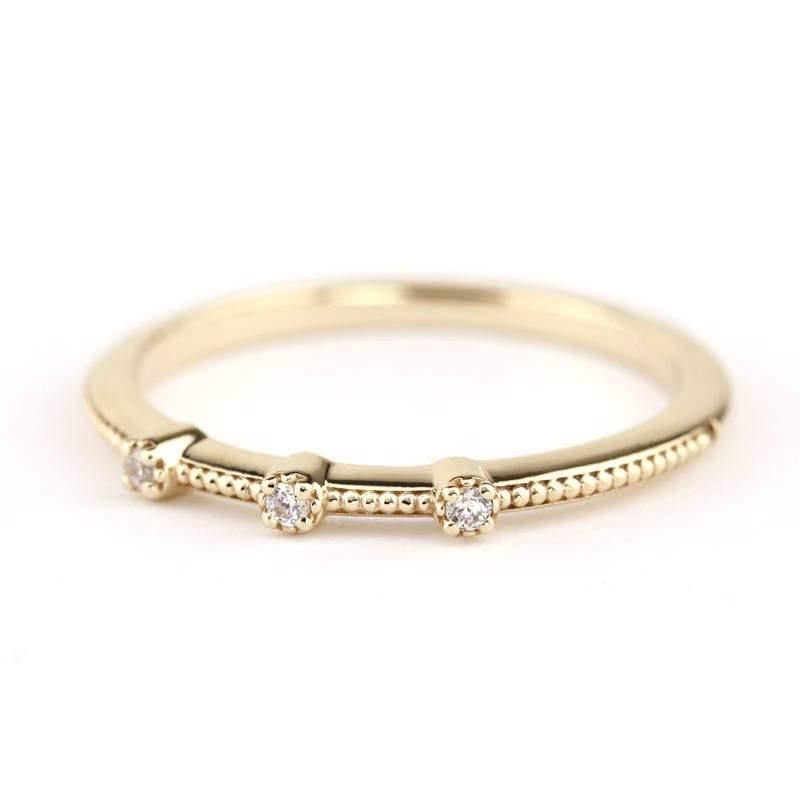 Cluster ring, Engagement Ring, delicate diamond ring, round engagement Ring, Symmetric Ring, Delicate Ring, black diamond ring - NOOI JEWELRY