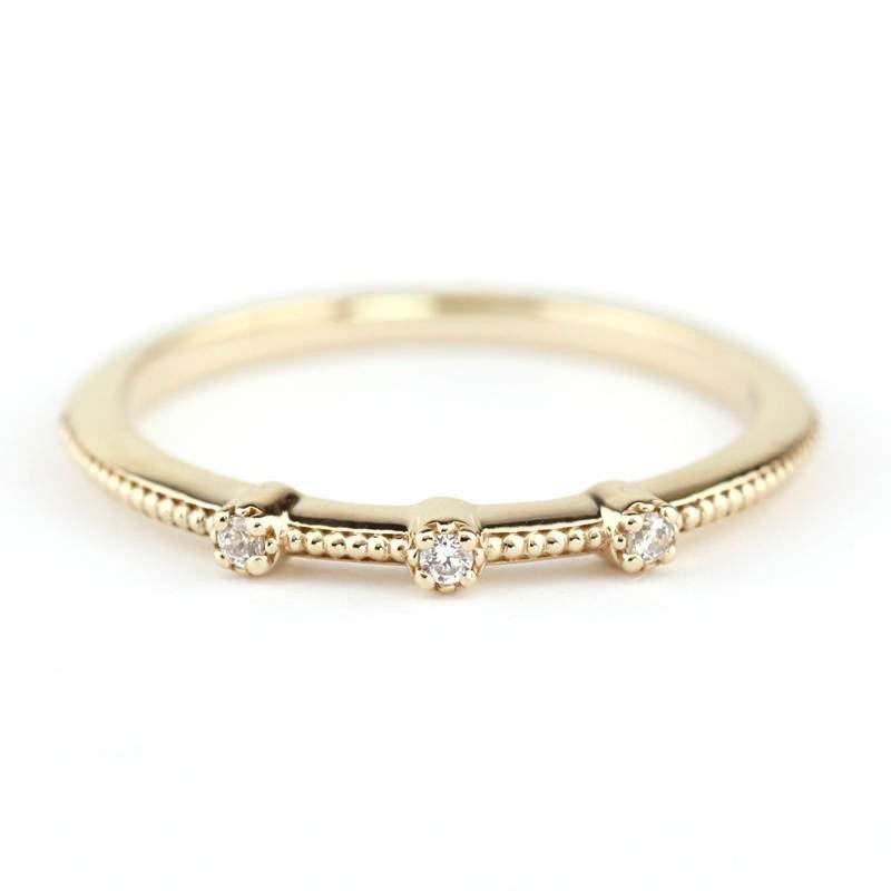 Cluster ring, Engagement Ring, delicate diamond ring, round engagement Ring, Symmetric Ring, Delicate Ring, black diamond ring - NOOI JEWELRY
