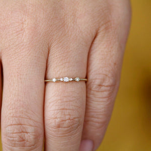 Thin diamond wedding band for women simple | diamond wedding bands stackable - NOOI JEWELRY