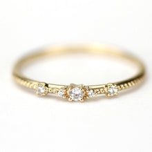 Load image into Gallery viewer, Thin diamond wedding band for women simple | diamond wedding bands stackable - NOOI JEWELRY