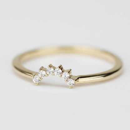 Engagement Ring, Cluster Engagement Ring, Diamond Cluster Ring, Gold Diamond Cluster Ring, Diamond Crown Ring, white diamonds ring - NOOI JEWELRY