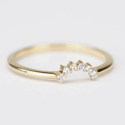 Engagement Ring, Cluster Engagement Ring, Diamond Cluster Ring, Gold Diamond Cluster Ring, Diamond Crown Ring, white diamonds ring - NOOI JEWELRY