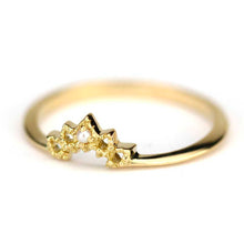 Load image into Gallery viewer, Pearl wedding ring, wedding band, wedding band curved, pearl ring, pearl ring, pearl wedding band, v band, yellow gold wedding band - NOOI JEWELRY