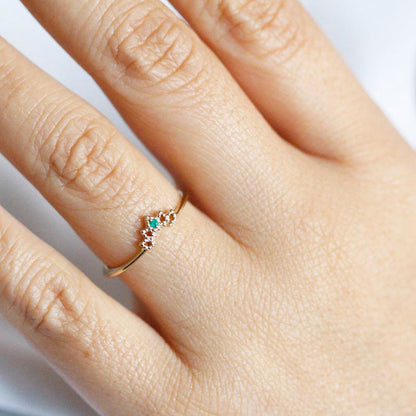 Pearl wedding ring, wedding band, wedding band curved, pearl ring, pearl ring, pearl wedding band, v band, yellow gold wedding band - NOOI JEWELRY