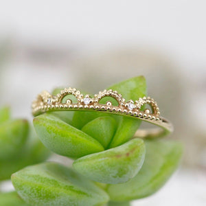 unique wedding ring, Filigree Wedding band, Engagement ring, diamond wedding band, vintage ring, filigree engagement, thin wedding band - NOOI JEWELRY