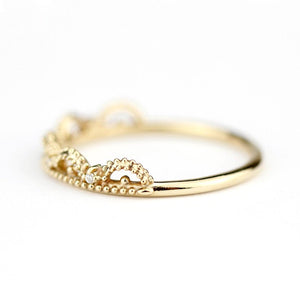 unique wedding ring, Filigree Wedding band, Engagement ring, diamond wedding band, vintage ring, filigree engagement, thin wedding band - NOOI JEWELRY