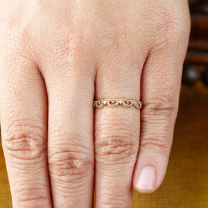 unique wedding ring, Filigree Wedding band, Engagement ring, diamond wedding band, vintage ring, filigree engagement, thin wedding band - NOOI JEWELRY