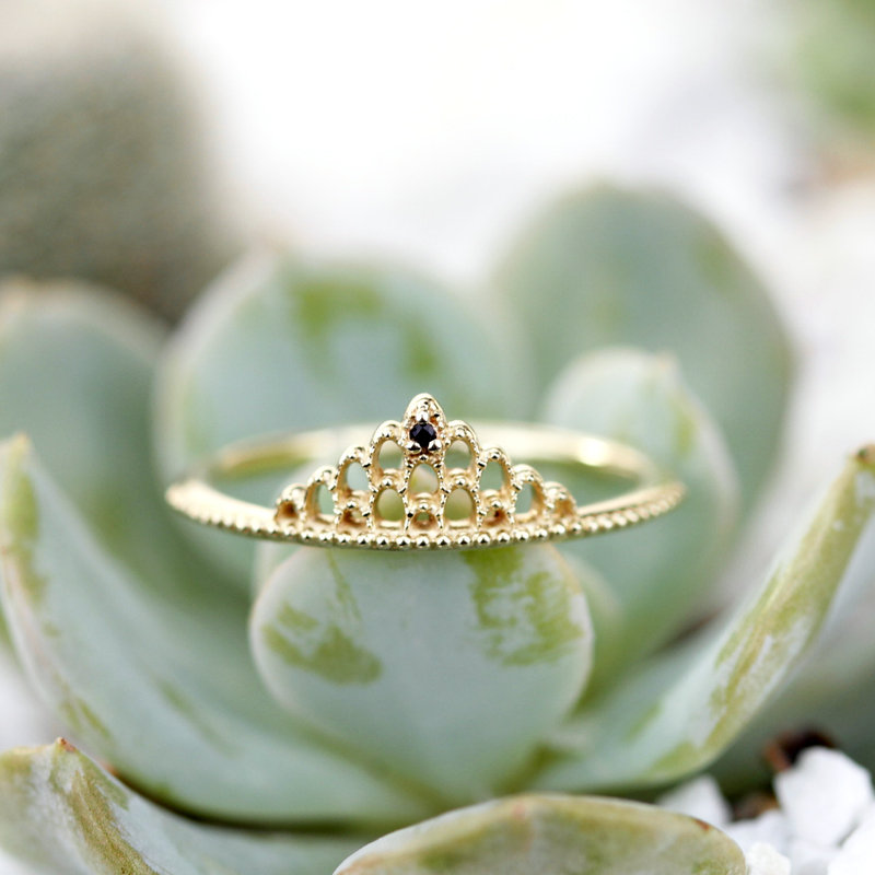 minimalist engagement ring, Filigree Wedding band, Engagement ring, diamond wedding band, vintage ring, filigree engagement, thin band - NOOI JEWELRY