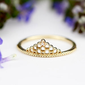 filigree wedding band with diamond - NOOI JEWELRY