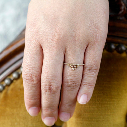 filigree wedding band with diamond - NOOI JEWELRY
