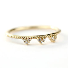 Load image into Gallery viewer, White diamond wedding band | Stackable dainty engagement ring - NOOI JEWELRY