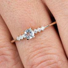 Load image into Gallery viewer, engagement ring, minimalist engagement ring, moonstone engagement ring, dainty ring, simple diamond ring, delicate ring, minimal ring | R151MOON - NOOI JEWELRY