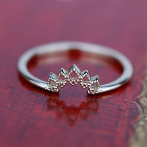 Curved Band, Curved Wedding Band, Gold Wedding Band, Crown Wedding Ring, Gold Curved Band, Wedding Ring Set, laces Band, nesting Rings - NOOI JEWELRY