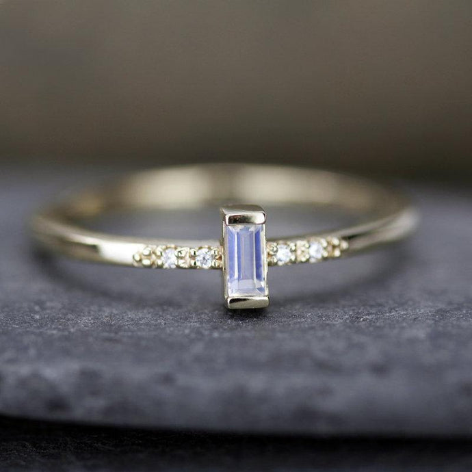 Minimalist sales baguette ring