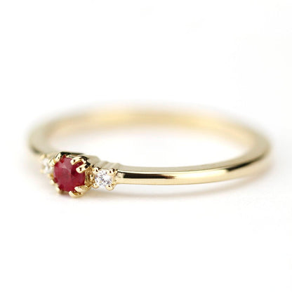 ruby and diamond engagement ring unique - NOOI JEWELRY