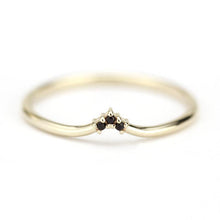 Load image into Gallery viewer, chevron band, delicate ring, wedding band, wedding ring, black diamond ring, chevron band, stacking band, engagement ring, wedding | R 215BD - NOOI JEWELRY