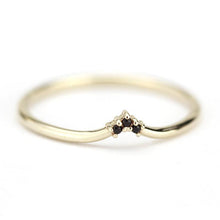 Load image into Gallery viewer, chevron band, delicate ring, wedding band, wedding ring, black diamond ring, chevron band, stacking band, engagement ring, wedding | R 215BD - NOOI JEWELRY