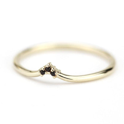 wedding ring set, diamond ring, black diamond ring, wedding ring, engagement ring, promise ring, wedding band, chevron band R198 R215 BD - NOOI JEWELRY