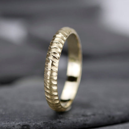 wedding band, gold wedding band, Wedding Band Ring, Mens Wedding ring, 18k Wedding Band, Organic 18k Gold Wedding Ring - NOOI JEWELRY