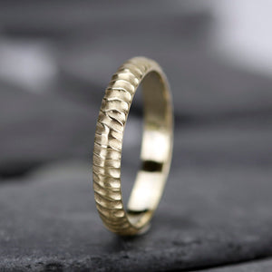 wedding band, gold wedding band, Wedding Band Ring, Mens Wedding ring, 18k Wedding Band, Organic 18k Gold Wedding Ring - NOOI JEWELRY