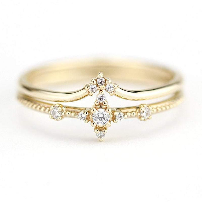 wedding ring set, diamond ring, diamond ring, wedding rings, engagement ring, promise ring, wedding band, chevron band | R 214 R 215 WD - NOOI JEWELRY