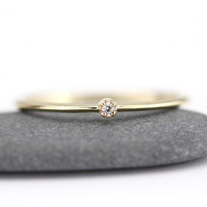 minimalist ring, engagement ring, dainty ring, simple ring diamond, dainty ring diamond, simple ring, diamond ring, girlfriend gift R 223WD - NOOI JEWELRY