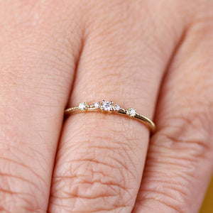 Thin diamond wedding band for women simple | diamond wedding bands stackable - NOOI JEWELRY